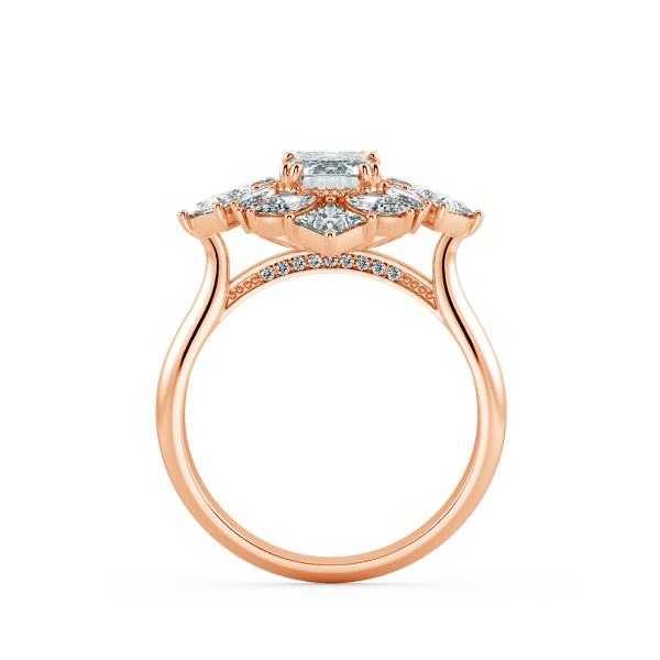 Nhẫn Kim Cương Emerald kết hợp Fancy Halo NKC8210 5